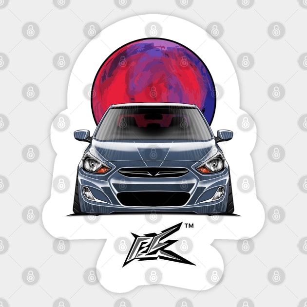 hyundai accent stanced denim blue Sticker by naquash